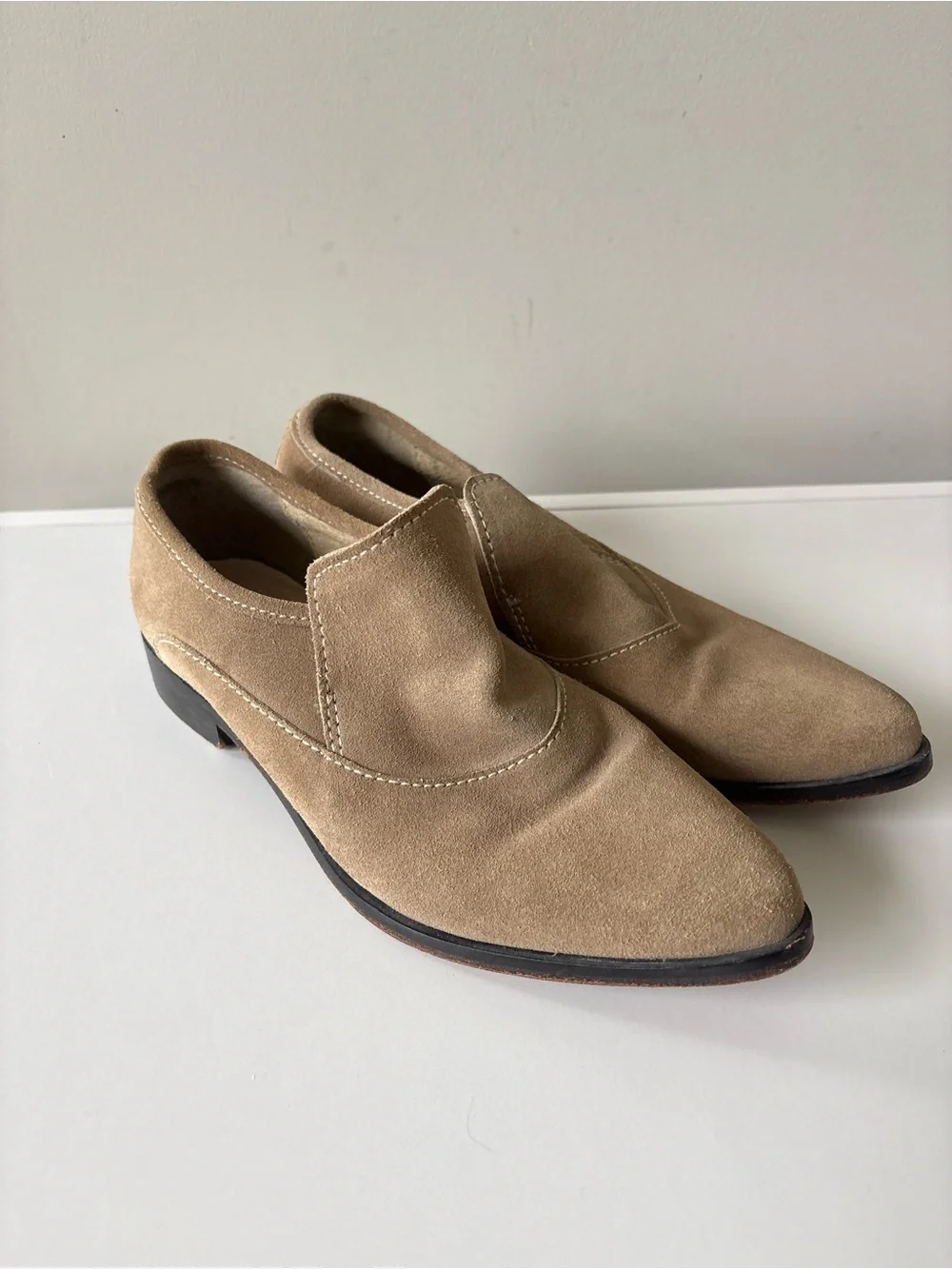 FREE PEOPLE Brady Leather Suede Loafers Handcrafted Slip On Size 38